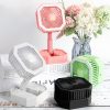 Portable Folding Fan | Desktop Fan Retractable Adjustable Table Cooling Plastic Fan | Summer Outdoor Indoor Work Personal With Night Light (random Colors)